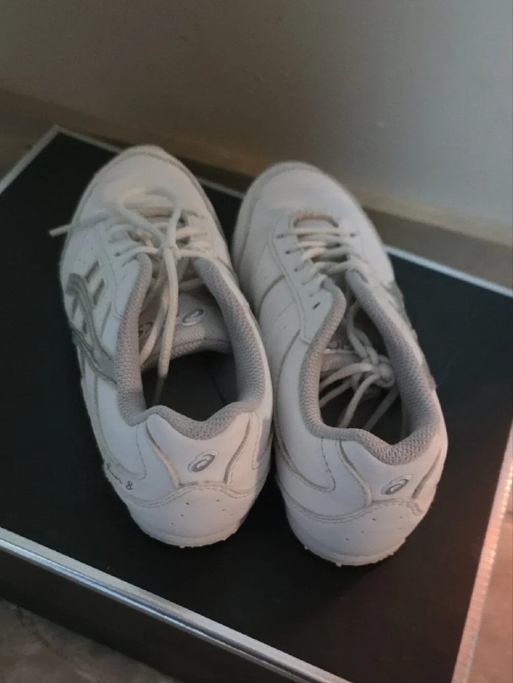 Asics White and Light Gray Kids' Cheer Shoes